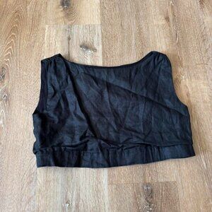 SIR. black round neck sleeveless comfort pullover cropped tank womens top size 1
